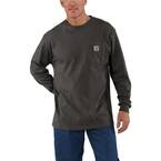 Men's 4X-Large Tall Peat Cotton Workwear Pocket Long Sleeve T-Shirt