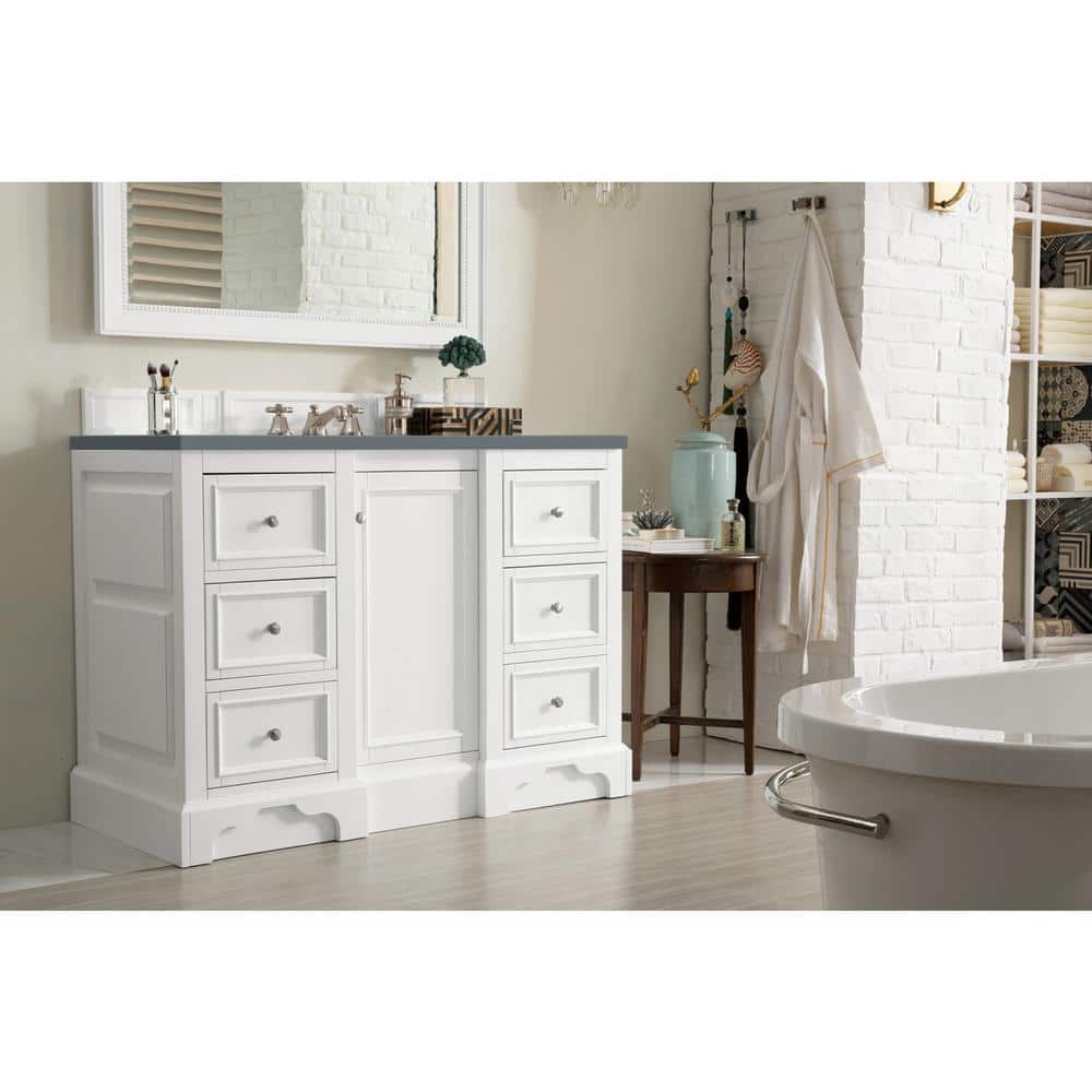 De Soto 48 in. W x 23.5 in. D x 36.3 in. H Bathroom Vanity in Bright White with Cala Blue Quartz Top price history on PriceWatchPro