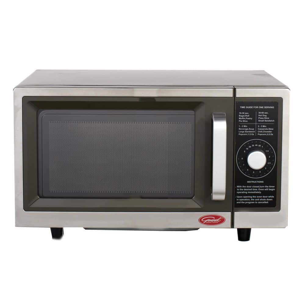 General 20 in. W 1.0 cu. ft. Space Stainless steel with Dial Control, 1000-Watt Commercial Microwave, Silver -  GEW1000DR
