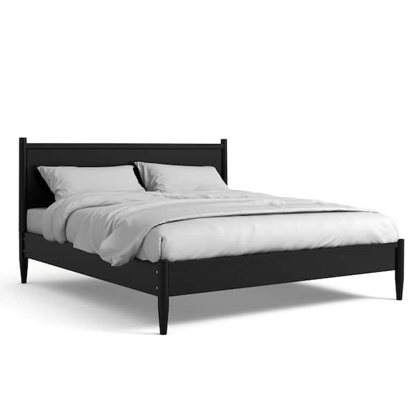 Furniture of America Mackie Modern Black Wood Frame Queen Platform Bed