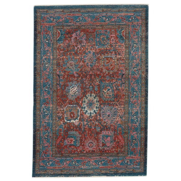 Jaipur Living Romilly Rust/Teal 7 ft. 10 in. x 11 ft. 1 in. Oriental Area Rug