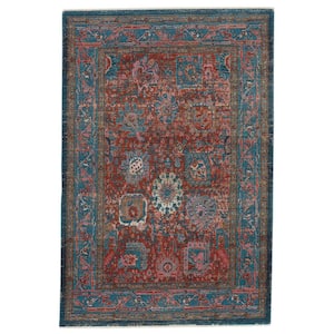 Romilly Rust/Teal 9 ft. 6 in. x 12 ft. 7 in. Oriental Area Rug