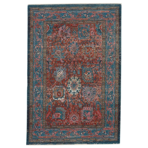 VIBE BY JAIPUR LIVING Romilly Rust/Teal 9 ft. 6 in. x 12 ft. 7 in. Oriental Area Rug