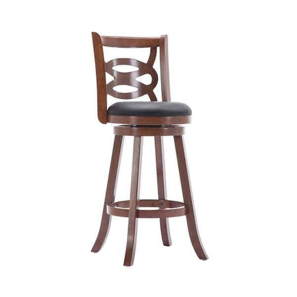 Boraam Seina 29.5 in. Bar Height High Back Wood Swivel Bar Stool - Cherry