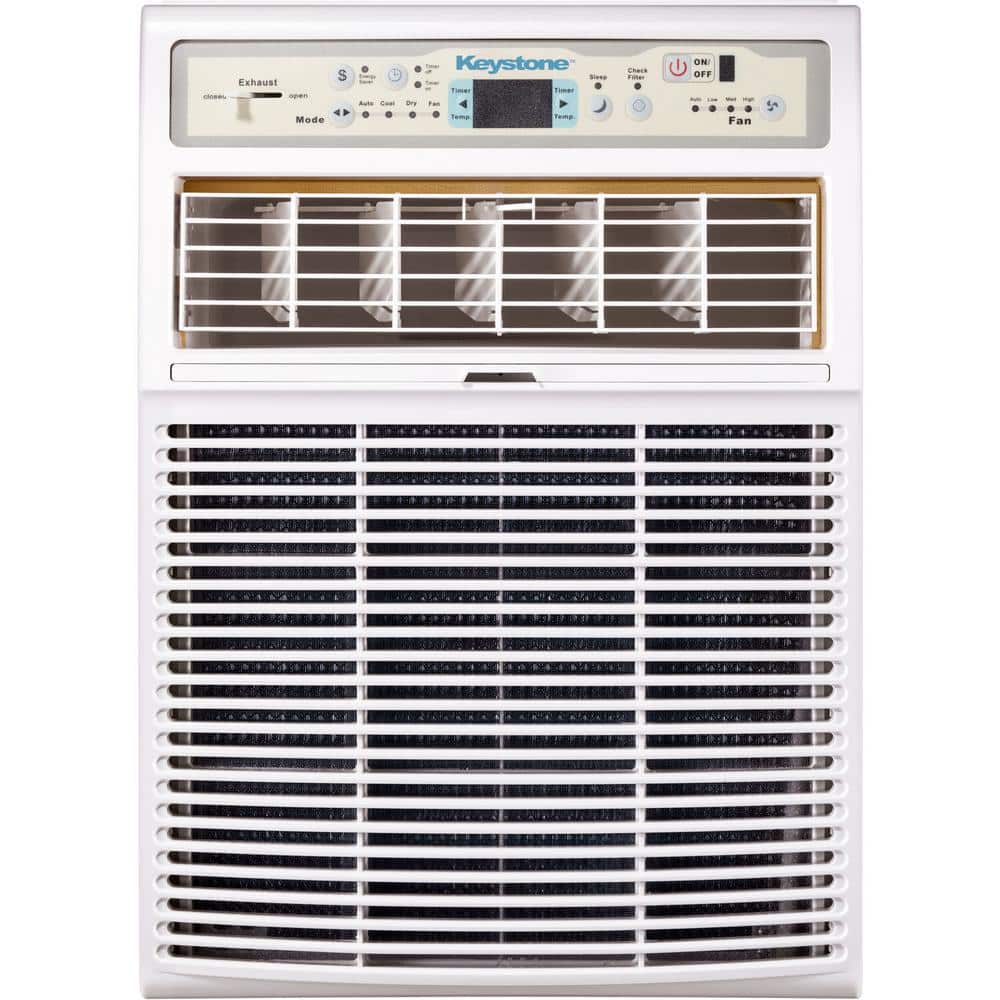 Keystone 10,000 BTU White Casement Window Air Conditioner with Remote
