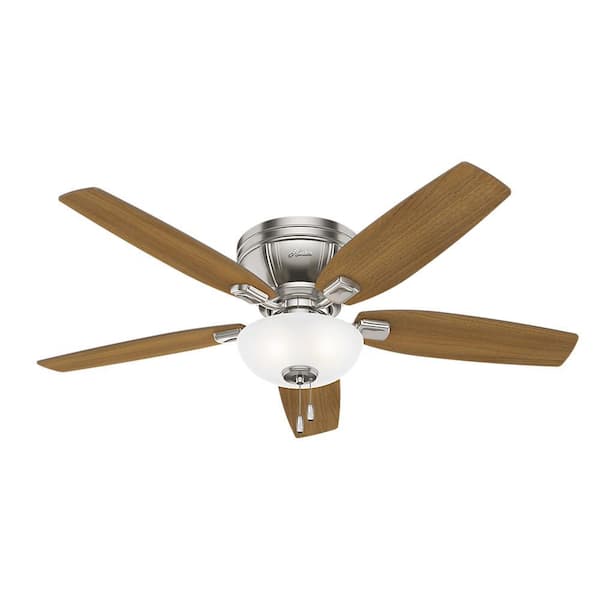 Kenbridge 52 in. LED Low Profile Indoor Brushed Nickel Ceiling Fan with Light Kit