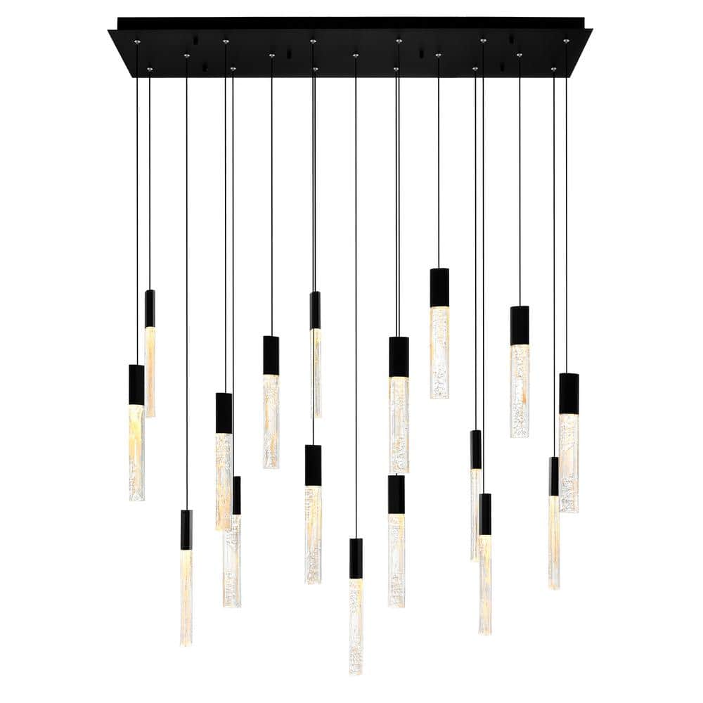 Greta 17-Light Integrated LED Black Chandelier price history on PriceWatchPro