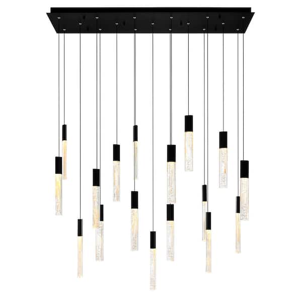 CWI Lighting Greta 17-Light Integrated LED Black Chandelier