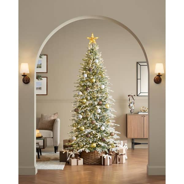 7.5 ft. Grand Duchess Twinkling Balsam Fir Slim Flocked LED Pre-Lit Artificial Christmas Tree