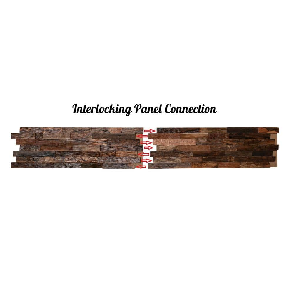 Natural Mahogany 3D Textured Solid Hardwood Wall Plank