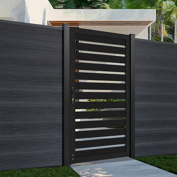mondaria 3 ft. W x 6 ft. H Sooty Black Aluminum Alloy Semi