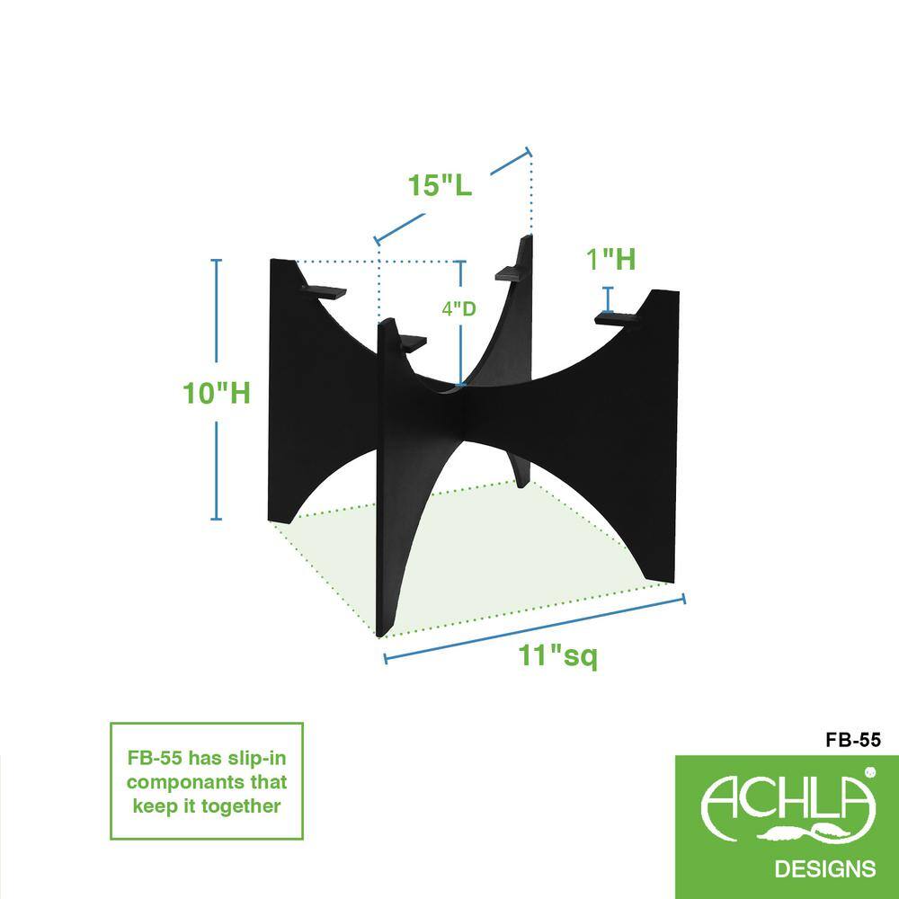 Zaha Black Steel Modern Indoor/Outdoor Plant Stand