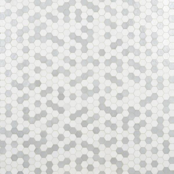 Ivy Hill Tile Argent Hex White 11.81 in. x 11.93 in. Matte Glass Wall Mosaic Tile (0.97 Sq. ft./Each)