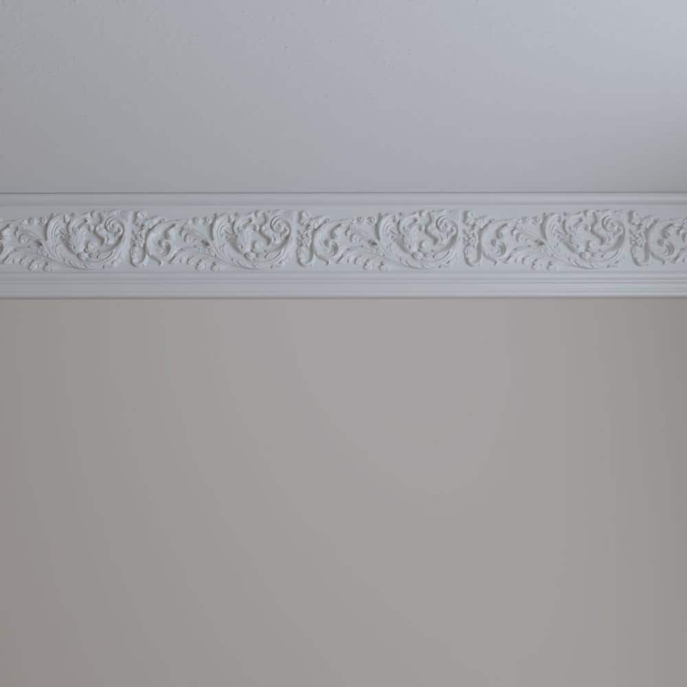 Primed Geometric Urethane Crown Moulding Sample, 12" Length