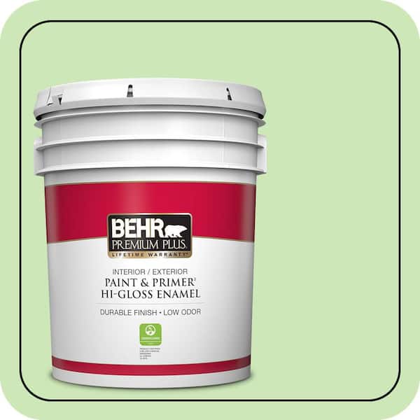 BEHR PREMIUM PLUS 5 gal. #430A-3 Fairway Mist Hi-Gloss Enamel Interior/Exterior Paint & Primer