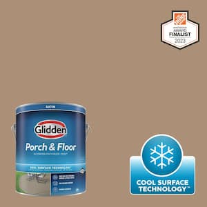 1 gal. PPG1085-5 Sauteed Mushroom Satin Interior/Exterior Porch and Floor Paint with Cool Surface Technology