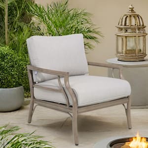 Lamando Aluminum Outdoor Lounge Chair with Light Mixed Gray Cushions 1-Piece