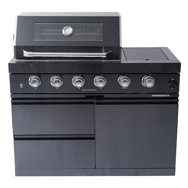 4-Burner Propane Gas Grill Island in Stainless Steel