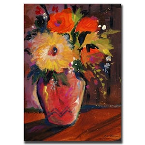 35 in. x 47 in. Orange Splash Bouquet Canvas Art