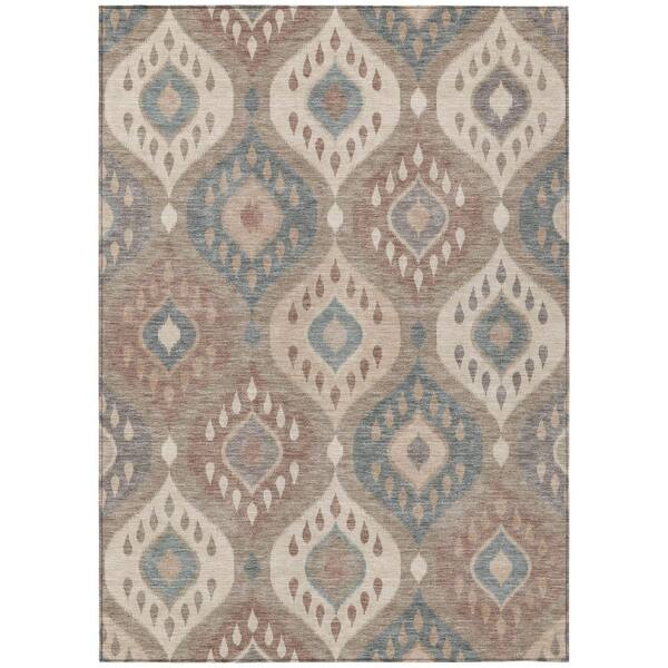 Chantille Machine Washable Indoor/Outdoor Abstract ACN3123 Taupe 5 ft. x 7 ft. 6 in. Area Rug
