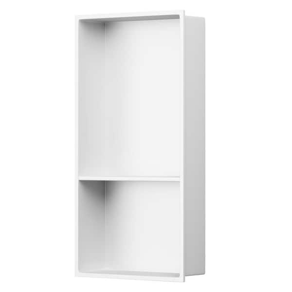 13 in. W x 19 in. H x 4 in. D Bathroom Shower Niche Standard Niche Over Mount Installation in White
