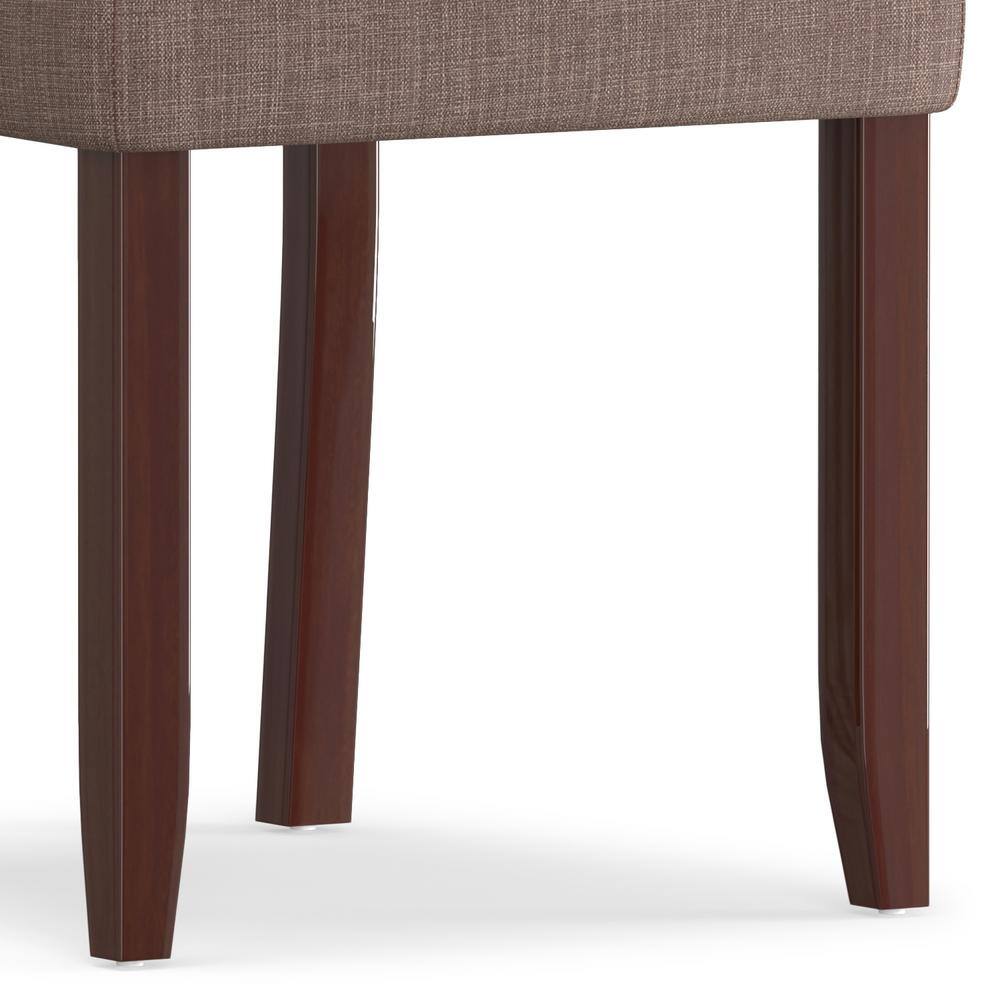 Elegant Light Mocha Faux Leather Parsons Side Chair