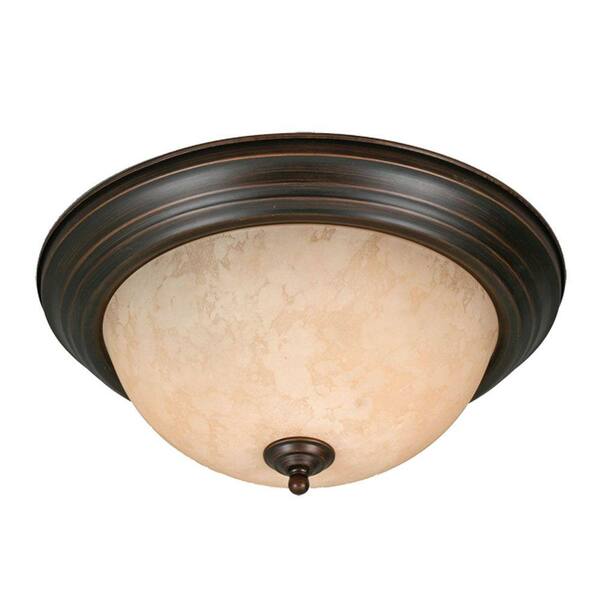 Golden Lighting Maddox Collection 3-Light Rubbed Bronze Flush Mount