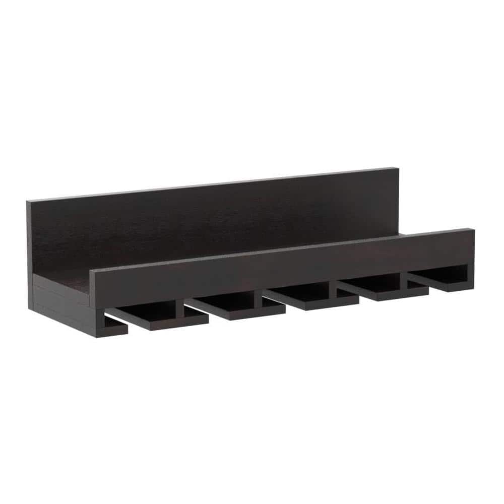 24 in. W x 7.5 in. D Brown Decorative Wall Shelf Wall-Mounted Wood Wine Rac