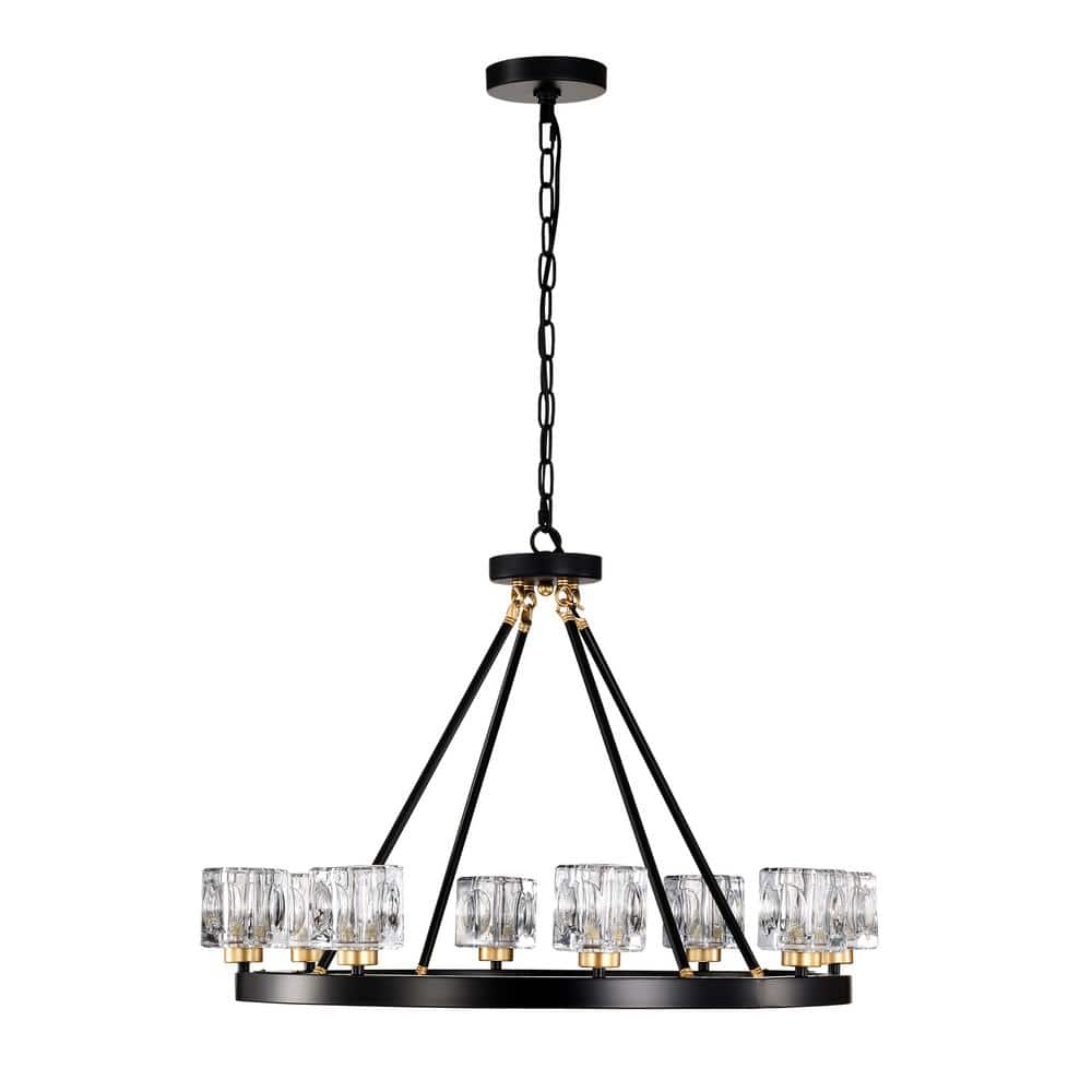 Chandeliers With Lights E12, Matte Black Chandelier Design with Crystal And