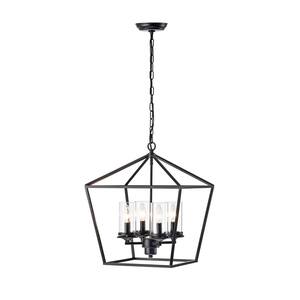 4-Light Black Chandelier