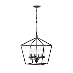 4-Light Black Chandelier