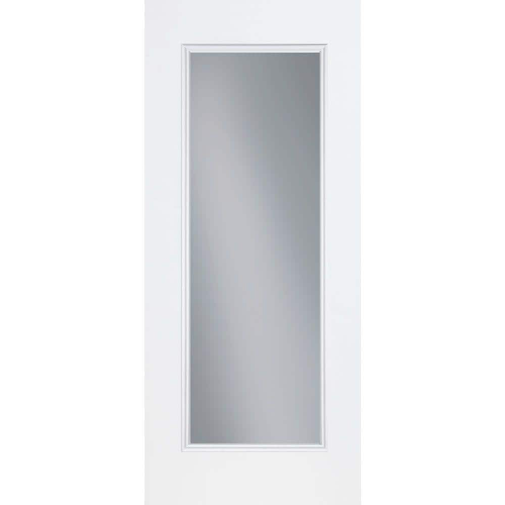 Masonite 32 in. x 80 in. Premium Full Lite Primed Steel Prehung Front ...