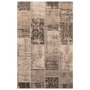 Patchwork Brown 5 ft. x 8 ft. Loom Woven Jacquard Cotton Area Rug