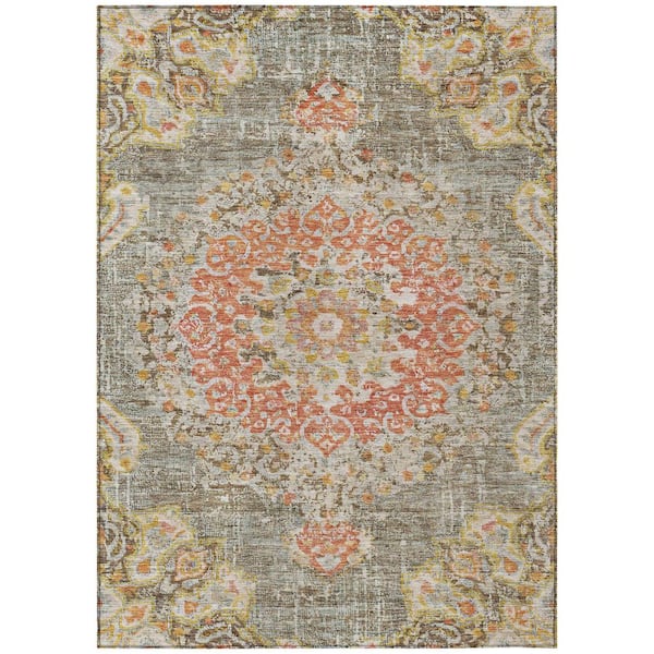 Chantille Machine Washable Indoor/Outdoor Abstract ACN1236 Brown 9 ft. x 12 ft. Area Rug