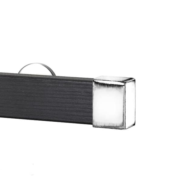Art Decor Kontur Wood 96 in. Single Traverse Rod Set in Ebony with Endcap in Chrome