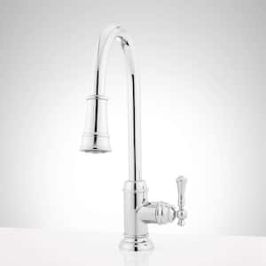 Amberley Single Handle Pull Down Sprayer Kitchen Faucet in Chrome