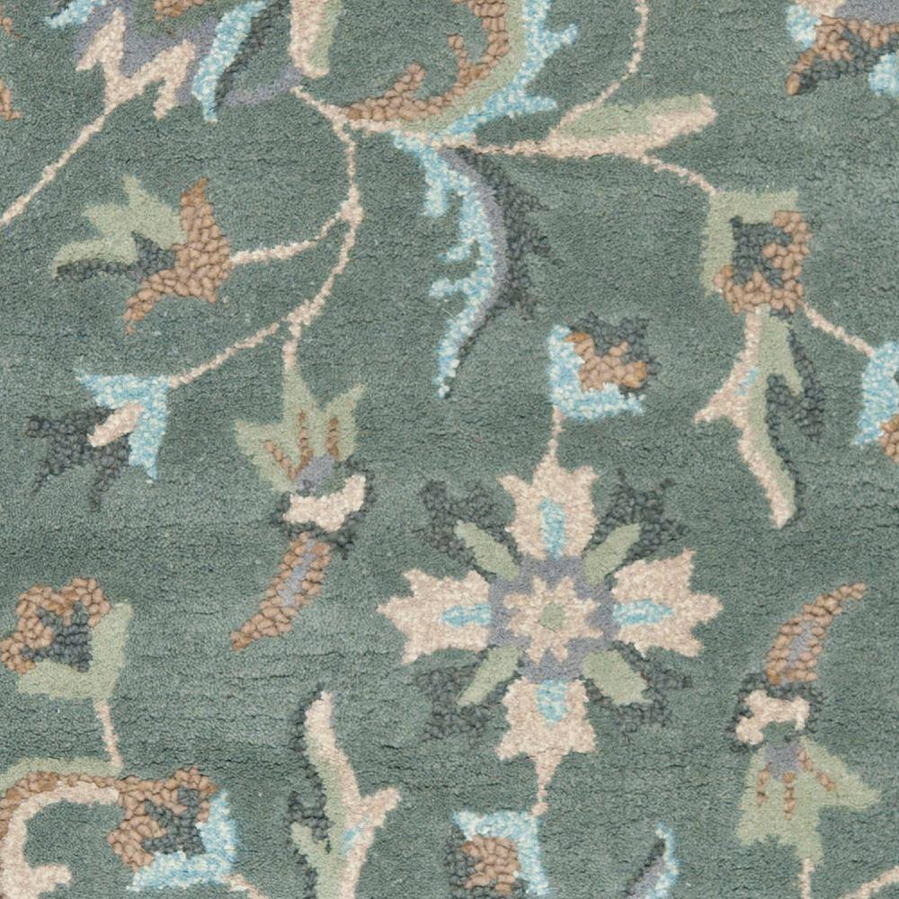 Gray Floral Handmade Wool Tufted Area Rug, 3' x 5'