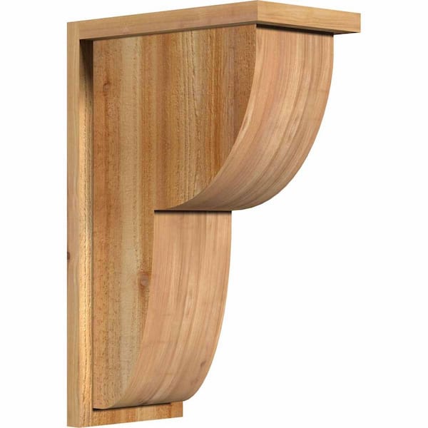 Ekena Millwork 8 in. x 14 in. x 22 in. Western Red Cedar Crestline Rough Sawn Corbel with Backplate
