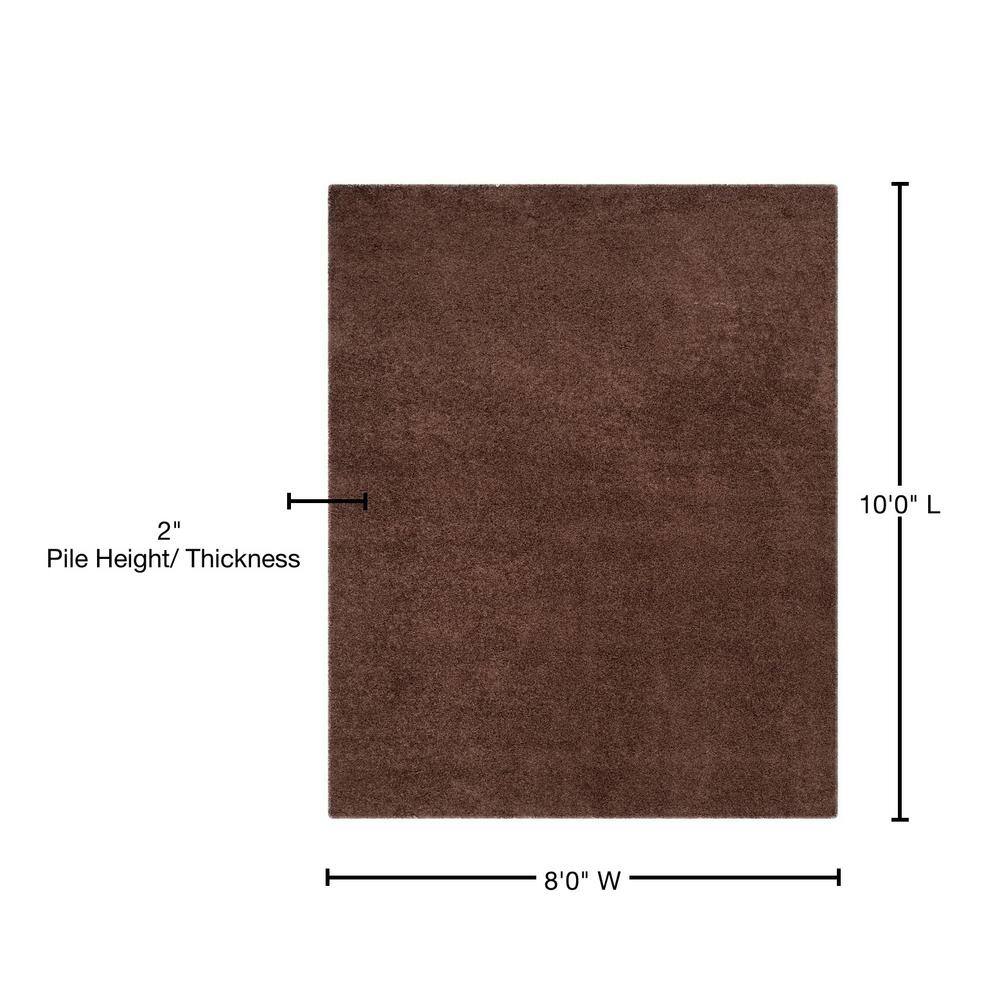 Laguna Brown 8' x 10' Rectangular Shag Area Rug