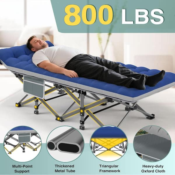 SEEUTEK Oversized Folding Camping Cot with Detachable Mattress