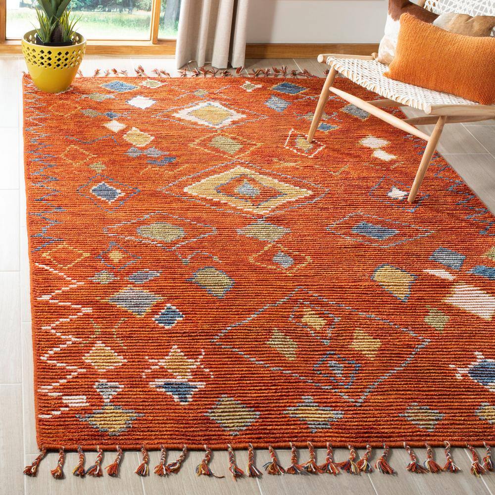 Tribal Essence Hand-Knotted Wool Area Rug in Red/Multi, 9' x 12'