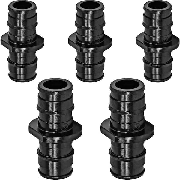 The Plumber's Choice 3/4 in. Pex-A Coupling Pipe Fitting Plastic Poly Alloy Expansion Barb in Black (Pack of 5)