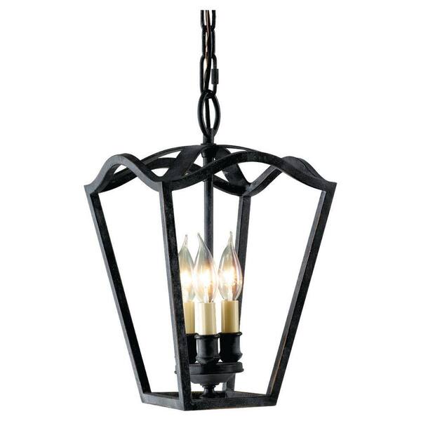 Generation Lighting King's Table 3-Light Forged Iron Hall Chandelier