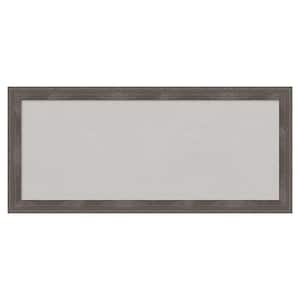 Pinstripe Lead Grey Wood Framed Grey Corkboard 33 in. x 15 in. Bulletin Board Memo Board