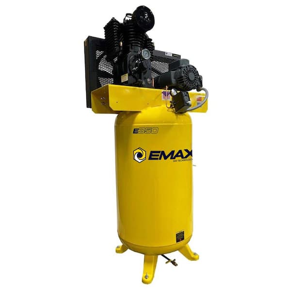 EMAX Industrial Series 80 Gal. 5 HP 1-Phase Electric Air Compressor with pressure lubricated pump