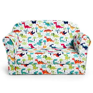 Kids Dinosaur Armrest Couch Velvet Armchair