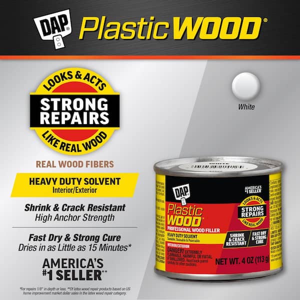 Plastic Wood 4 oz. White Solvent Wood Filler