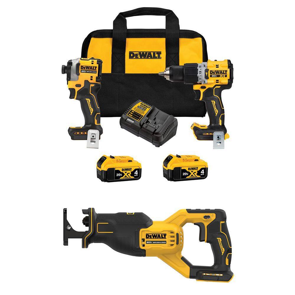 20V MAX Lithium-Ion Cordless 3-Tool Combo Kit and Brushless Reciprocating Saw with (2) FLEXVOLT 6 Ah Batteries & Charger