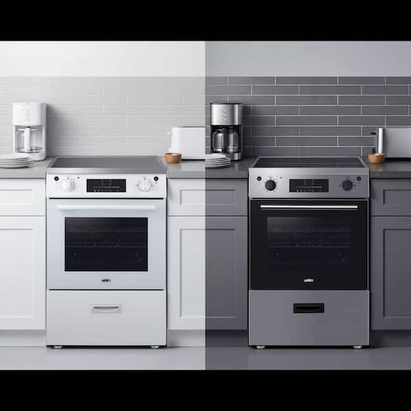 24 in. 2.66 cu. ft. Induction Range with 4 Burner Elements in White, Energy Star, Plug Included