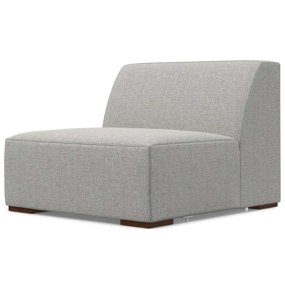 Pale Grey 34-Inch Recycled Polyester Armless Sofa Module